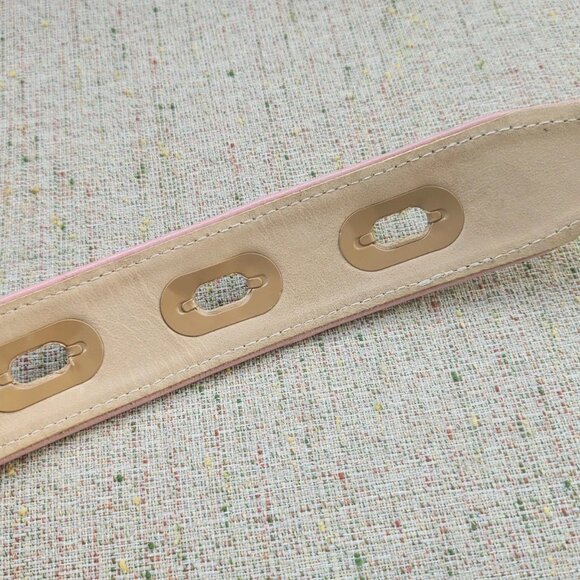 Vintage Cynthia Rowley Ladies Belt Genuine Leather Tan/pink Waistband Size 30 in - Picture 5 of 12